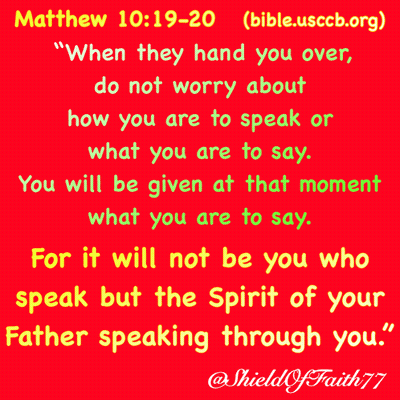 A Red Poster With A Quote From Matthew GIF