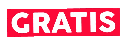 A Red Rectangle With The Word Gratis In White Letters Sticker