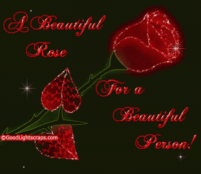 A Red Rose With The Words " A Beautiful Rose For A Beautiful Person " On It GIF