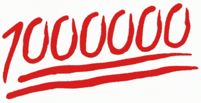 A Red Sign That Says 1000000 On It GIF