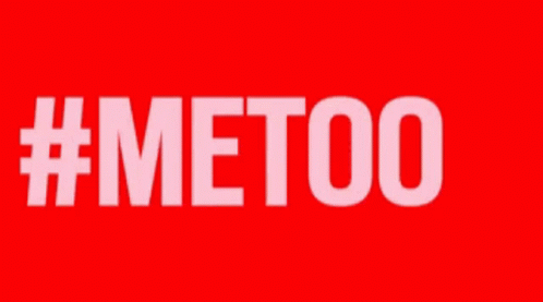 A Red Sign That Says #Metoo In White Letters GIF