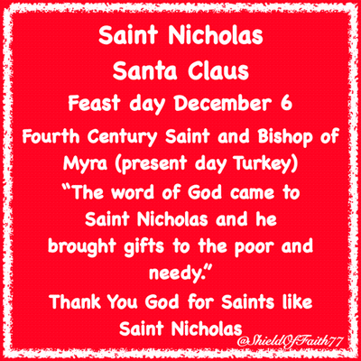 A Red Sign That Says Saint Nicholas Santa Claus GIF