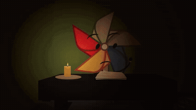 A Red Speech Bubble With An Orange Smiley Face On It GIF