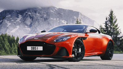 A Red Sports Car With A License Plate That Says Dbsi GIF