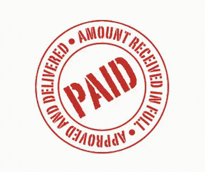 A Red Stamp That Says Paid Amount Received In Full And Delivered GIF