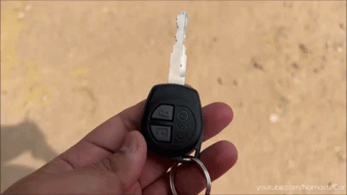 A Red Suzuki Car Is Driving Down A Dirt Road GIF