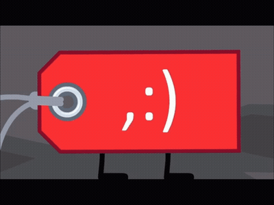A Red Tag With The Number 3 Written On It GIF