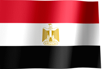 A Red White And Black Flag With An Eagle On The Top GIF
