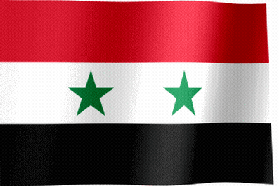 A Red White And Black Flag With Green Stars GIF