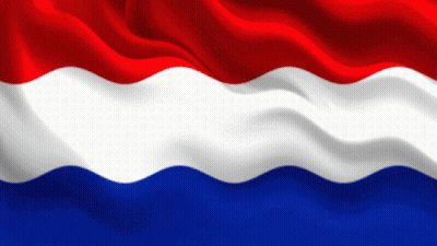 A Red White And Blue Flag Waving In The Wind On A White Background GIF