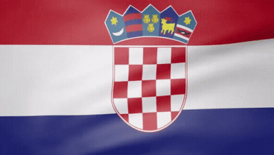A Red White And Blue Flag With A Coat Of Arms On Top GIF