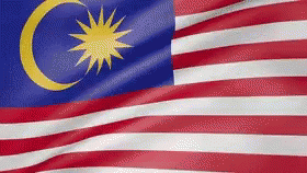 A Red White And Blue Flag With A Yellow Crescent Moon And Star GIF