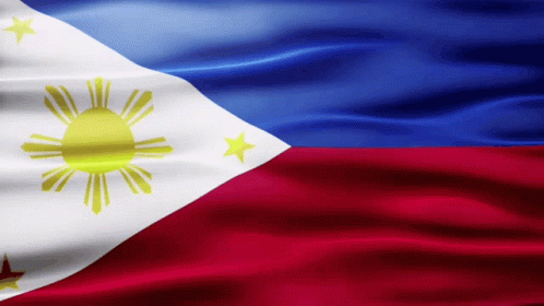 A Red White And Blue Flag With A Yellow Sun And Star GIF