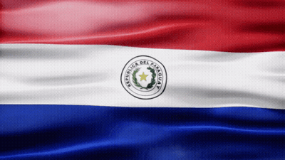 A Red White And Blue Flag With Republica Del Paraguay In The Center GIF