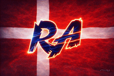 A Red White And Blue Flag With The Letters Ra Glowing Brightly GIF