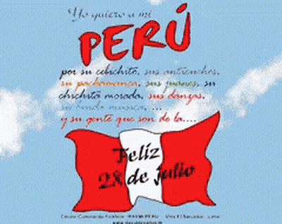 A Red White And Blue Flag With The Words Felices Written Below It GIF