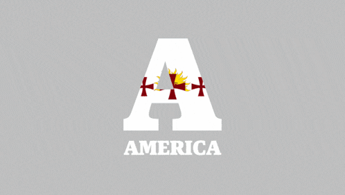 A Red White And Blue Letter A With The Word America Underneath GIF