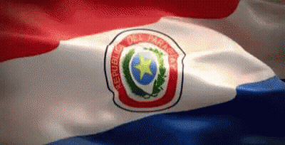 A Red White And Blue Paraguay Flag With A Star In The Middle GIF