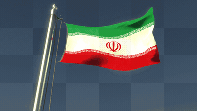 a red white and green flag with a red circle in the middle is flying in the wind