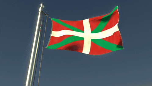 A Red White And Green Flag With A White Cross On It GIF