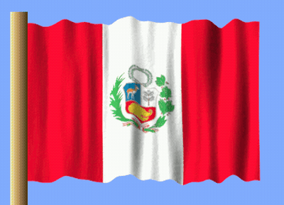 A Red White And Yellow Flag With A Shield On It GIF