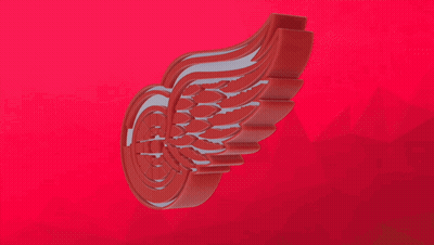 A Red Wing With A Wheel In The Middle Is On A Red Background GIF