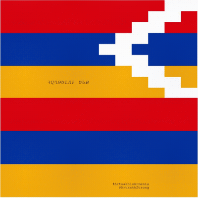 A Red Yellow And Blue Flag With A Fist In The Middle GIF