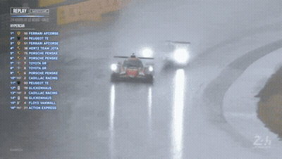 A Replay Of A Race Between Ferrari Afcorse And Peugeot GIF