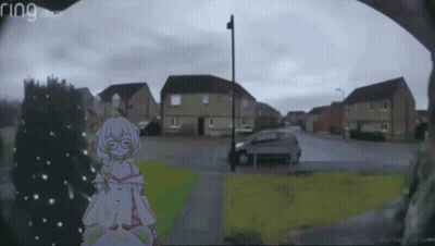 A Ring Camera Shows A Girl In A White Dress GIF
