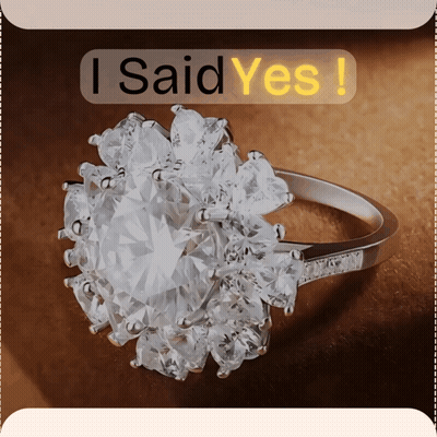 A Ring With The Words I Said Yes Written On It GIF