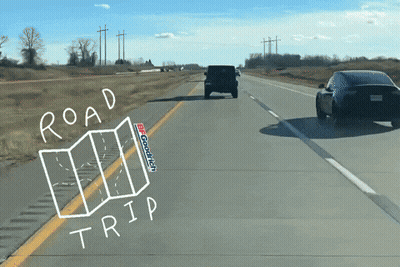 A Road Trip With A Map Drawn On The Road GIF