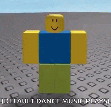 A Roblox Character Is Dancing In A Video Game While Wearing A Blue Shirt And Green Pants . GIF