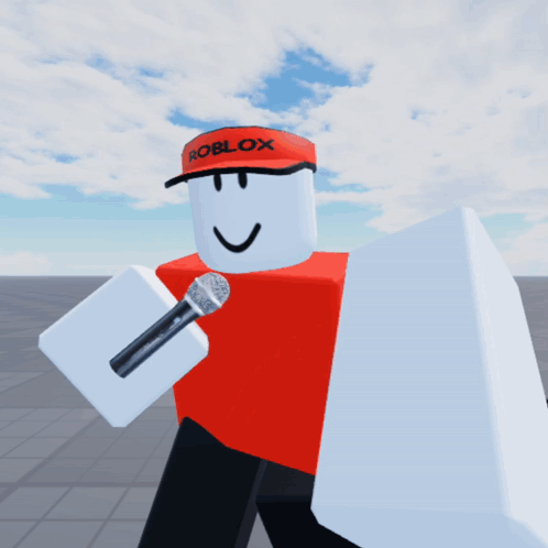 A Roblox Character Is Holding A Microphone GIF