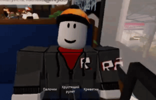 A Roblox Character Is Wearing A Black Jacket With The Letters Ra On It GIF