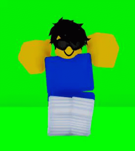 A Roblox Character Is Wearing Sunglasses And A Blue Shirt . GIF