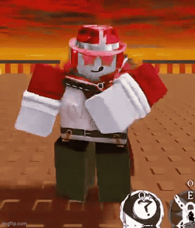 A Roblox Character Wearing A Red Hat And Sunglasses Is Standing On A Brick Floor . GIF