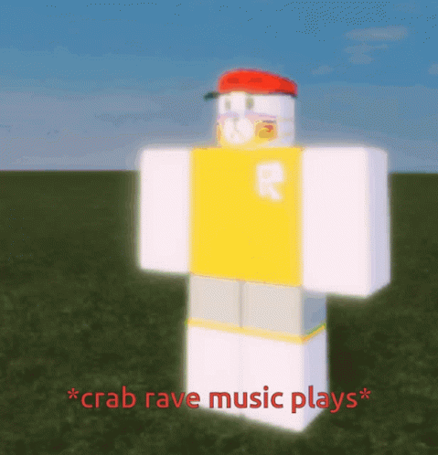 A Roblox Character Wearing A Yellow Shirt That Says R GIF