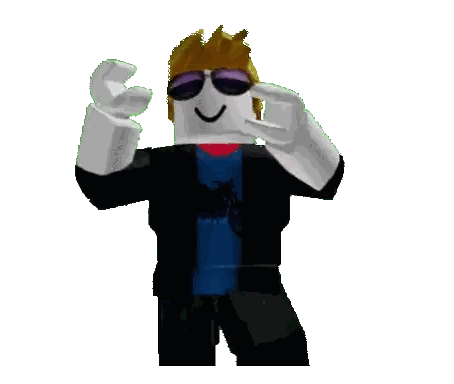 A Roblox Character Wearing Sunglasses And A Jacket Is Dancing . Sticker