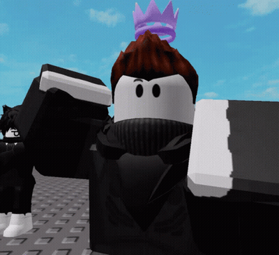 A Roblox Character With A Crown On His Head GIF