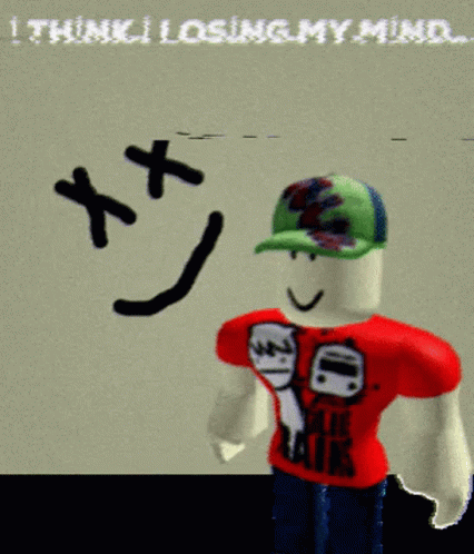 A Roblox Character With A Red Shirt That Says All Talk GIF