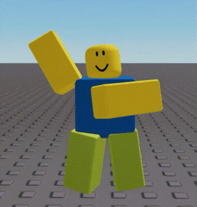 A Roblox Character With A Smiley Face Is Dancing GIF