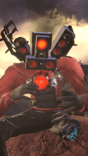 A Robot Has A Red Light On Its Head GIF