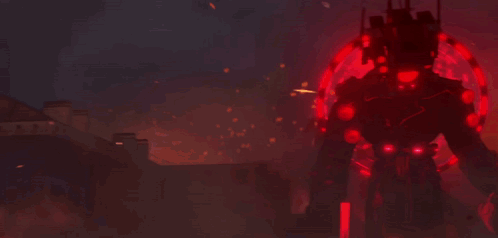 A Robot Is Surrounded By A Red Circle GIF