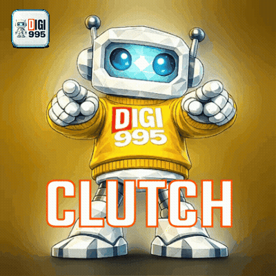 A Robot Is Wearing A Yellow Sweater That Says Digi 995 GIF