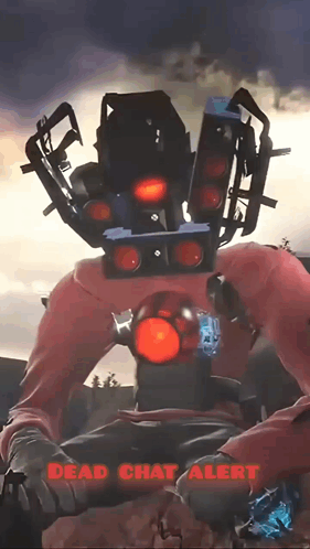 A Robot Says Dead Chat Alert On The Bottom GIF