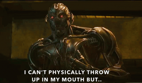 A Robot Says I Can T Physically Throw Up In My Mouth But GIF