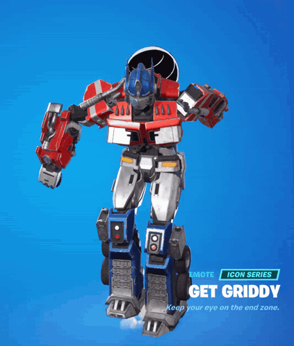 A Robot That Says Get Griddy On The Bottom Of It GIF