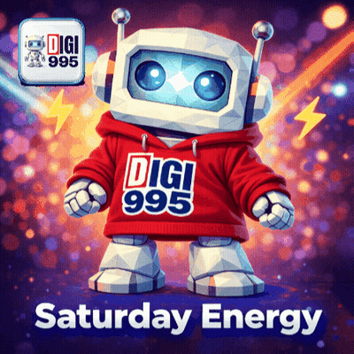 A Robot Wearing A Red Hoodie That Says Digi On It GIF