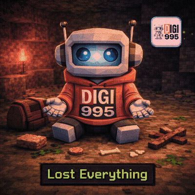A Robot Wearing An Orange Digi 995 Hoodie GIF