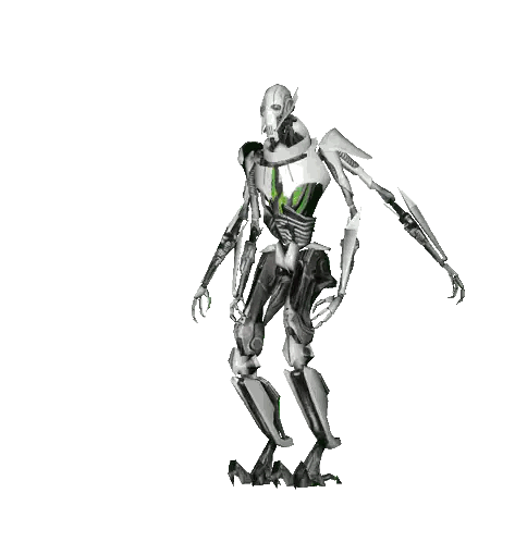 A Robot With A Green Glow In The Middle Of Its Chest Sticker